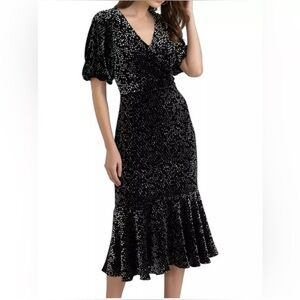 NWT Shoshanna Silk Blend Colette Black Velvet
Dot Dress Size 4 $460